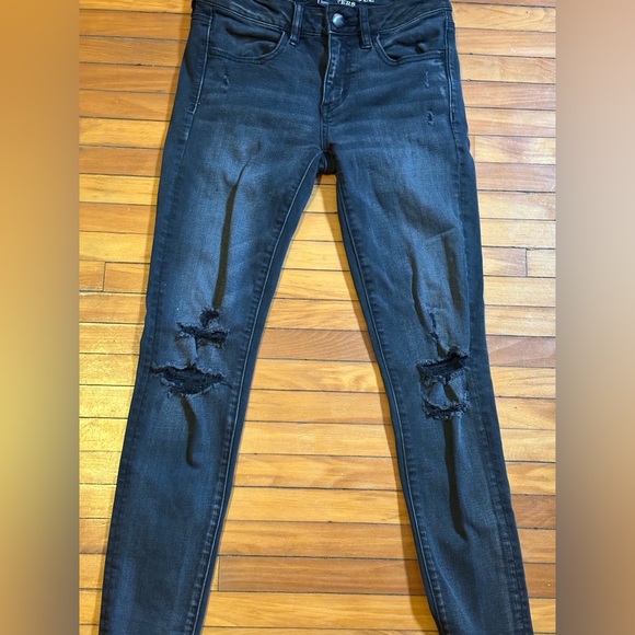 American Eagle Outfitters Black Ripped Denim Skinny Jeans - Picture 2 of 8